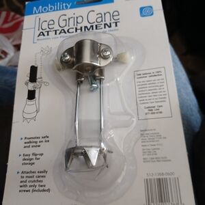 Mobility Ice Grip Cane Attachment - Silver